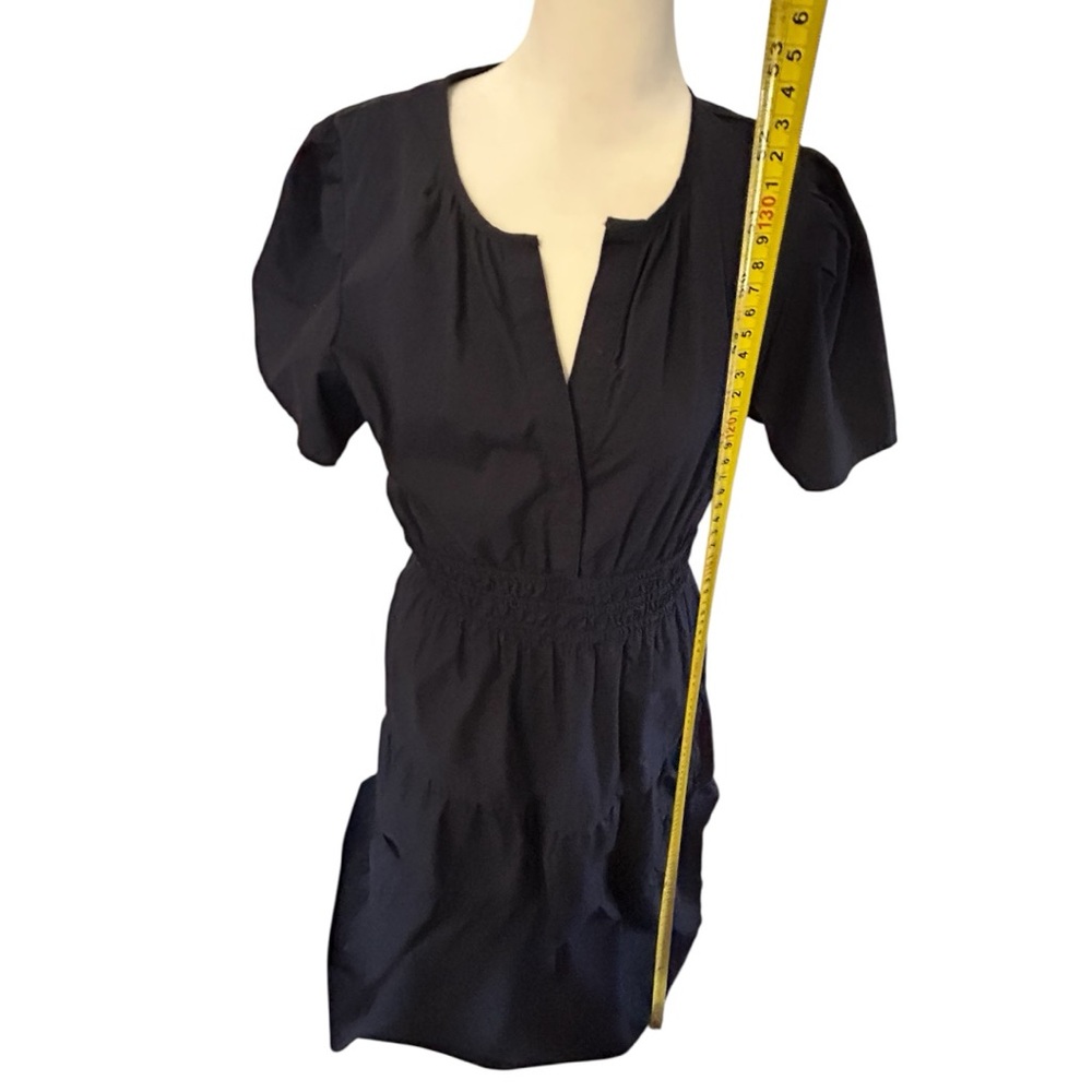 NWT Quince 100% Organic Cotton Poplin Tiered Maxi Dress Navy Blue - Picture 9 of 13